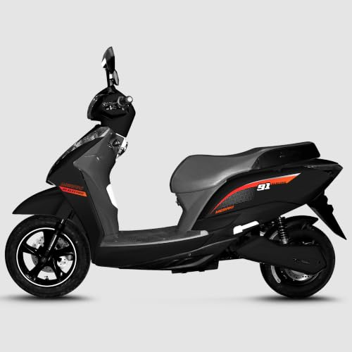 Image of 91EV Meraki Premium Low-Speed EV Scooter with 60V 30Ah Lithium Ion Battery & Charger | Powerful BLDC Motor | 60-70km Range, LED Display & Tubeless Tires | No RTO & License | Remote Key | Black