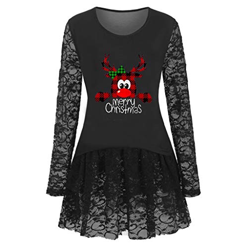 iHENGH Automne Robe Cocktail Femme Grande Taille Robe Vintage Grande Taille gommettes Rondes Figurine Gateau Mariage gommettes