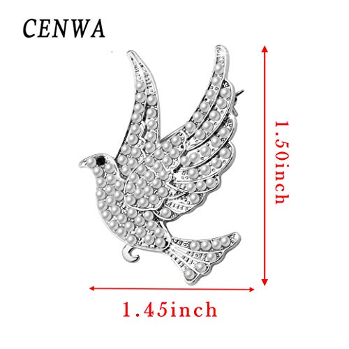 Image of CENWA Dove Rhinestone Brooch Pin Sorority Jewelry Gift for Finer Women