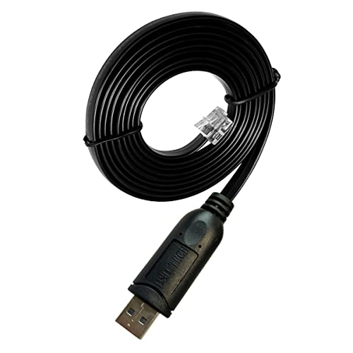 DSD TECH SH-RJ12B USB to RJ12 RJ11 6P4C RS232 Serial Cable (Black) 5.9FT