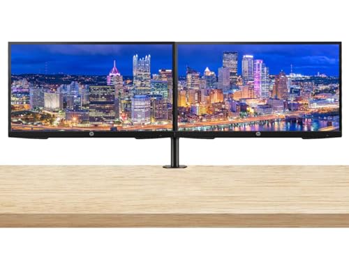 Image of HP P27h G4 27 Inch IPS LED FHD Backlit Monitor 2-Pack Bundle with Integrated Speakers, Fully Adjustable Desk Mount Monitor Stand