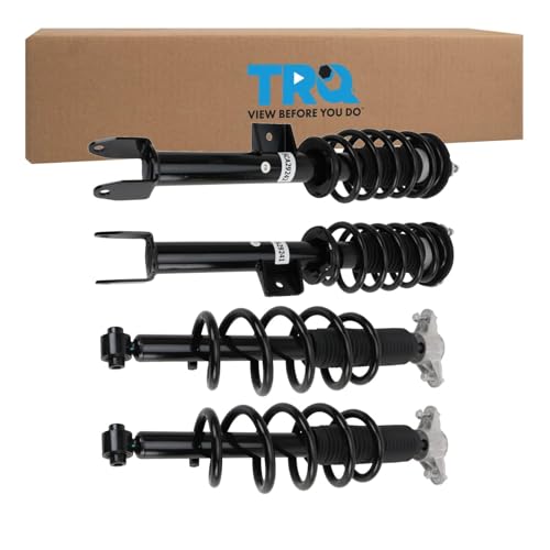 Image of TRQ Front and Rear Complete Strut Assembly & Shock Absorber Kit Complete Strut & Coil Spring Assembly Compatible with 2017-2022 Tesla 3
