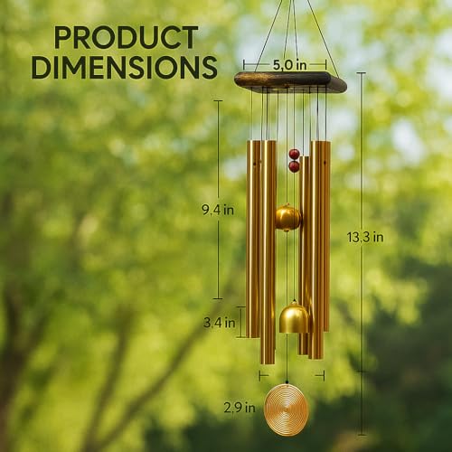 Image of Soothing Wind Chimes for Home Decor - Positive Energy Chimes for Bedroom, Balcony, Garden, Living Room | Ideal Gift for Rakhi, Housewarming, Couples, Brother, Sister |2 Relaxing Sound