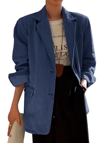 Mina Self Denim Blazer for Women 2026 Deep Blue Spring