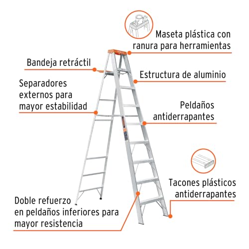El mejor review de Escalera tijera 9 peldaños listamos los 10 mejores. 8 Imagen adicional