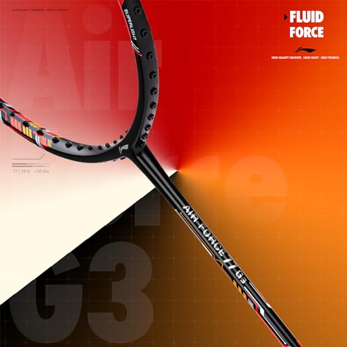 Image of Li-Ning Air Force G3 Badminton Racket with Full Cover | Max Tension : ≤30 lbs | Superlight Technology | Aerotec Beam | Dynamic Frame