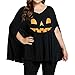 Produktbild Amphia - Damen Umhang Mantel,Frauen Plus Größen-Halloween-Flügel-Hülsen-Kürbis-Kopf-Druck-Lampen-Poncho-T-Shirt