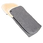 Merauno® Baby Lammfellfußsack Kinderwagen Fellsack kuscheliger Buggy Kinderwagen-Fußsack aus Fell Wind und Wasserdicht Universal 90×50cm (Hellgraue Melange)