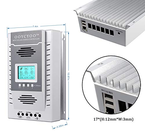 OOYCYOO MPPT Solar Controller 60A-65A, 12V/24V, Maximum Input 100V, 780W/1560W, high Power Version (Pro) for Lead-Acid sealant/AGM/Lithium Iron Phosphate Battery (K60Pro)