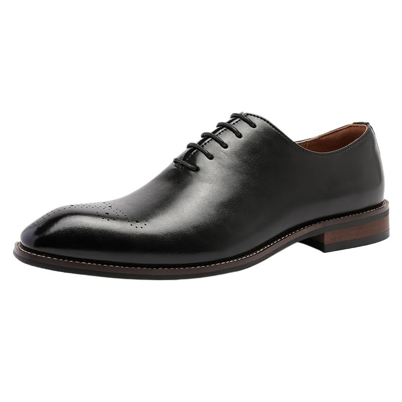 Men's Patent Leather Formal Oxford Slip On Dress Shoes Men British Style Lace Up Wing Tip Derby Shoe