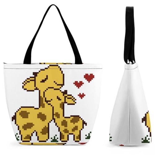 Sac bandoulière cerf cartoon imprimé grand format 28.5x18x32.5cm pour femme