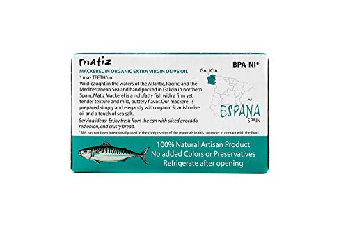 Matiz Mackerel In Extra Virgin Olive Oil | 3 Ounces | Spanish Natural Artisan Wild Caught Fish (5 Pack) #TOP1