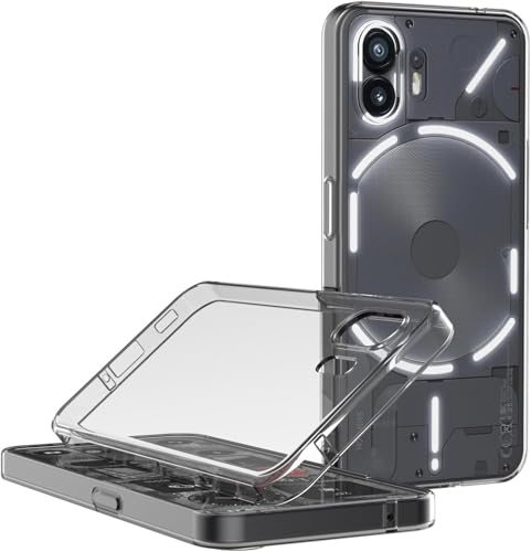 Image of NISHTECH for Nothing Phone 2 5G Premium Transparent Hybrid Soft Slim Dust Proof Back Case Cover Silicone with Camera Protection