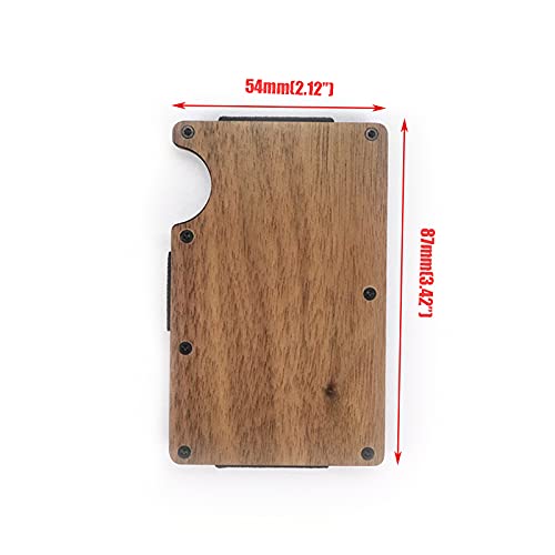 Quluxe Super Slim Minimalist Front Pocket RFID Blocking Wood Wallets for Men with Money Clip- Walnut Color2