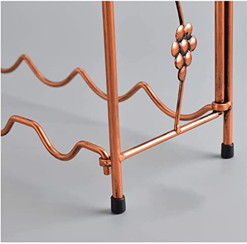 Soporte para botellas de vino de hierro, capacidad 4 botellas miniatura 5