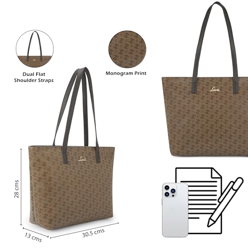 Image of Lavie Women's Mono LL Adele Tote Bag for Women | Tote Handbag for Work | Ladies purse | Stylish Shoulder Bag | Gift for Women