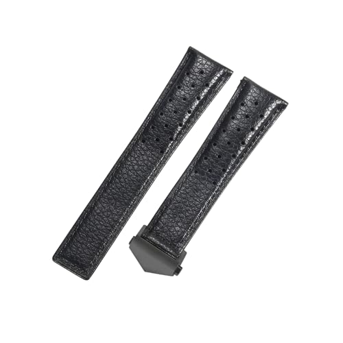Bracelet de montre cuir véritable 22mm avec fermoir pliant montre TAG Heuer