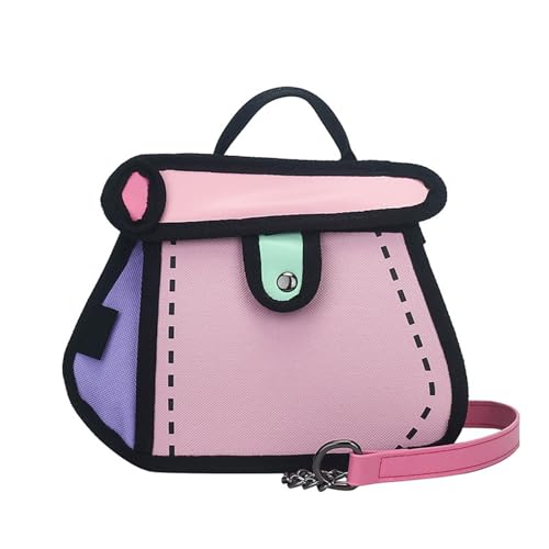 Funny 2D Drawing Handbag Cartoon Shoulder Bag With Chain Strap Casual Crossbody Purse For A Stylish And Whimsical Look Fashio