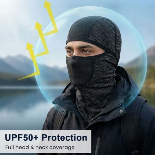 Image of PROBEROS Balaclava for Men Face Mask Sun UV Protection Breathable Full Head Mask for Men Women Skiing Cycling