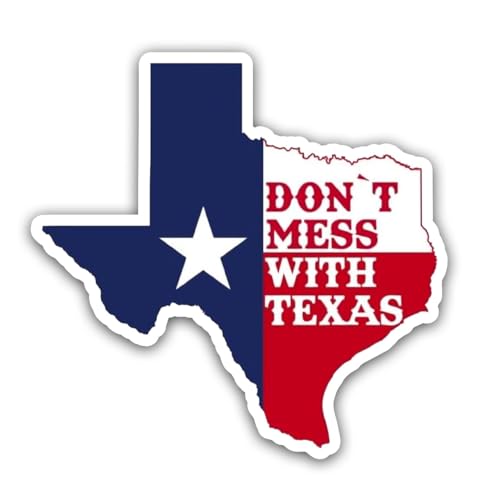Calcomanía de vinilo de Texas divertida e impermeable de 5 x 5 pulgadas para portátil 2