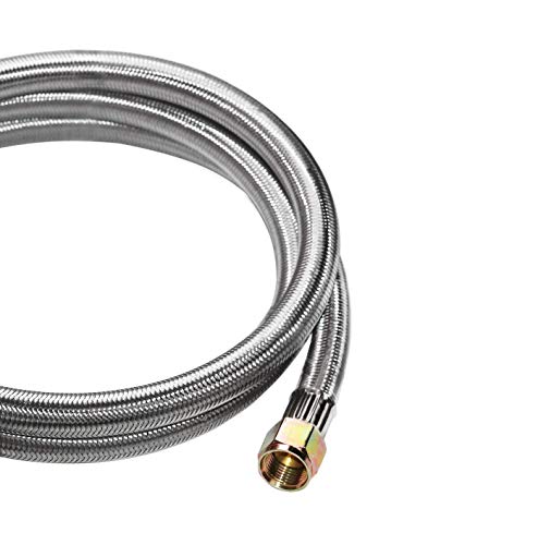 Dozyant 5 Feet Propane Regulator Hose Replacement With Propane Tank Gauge, Stainless Steel Braided Hose For Burner Stove, Gas Water Heater, Forced Air Heater, Smoker, Burner #TOP3