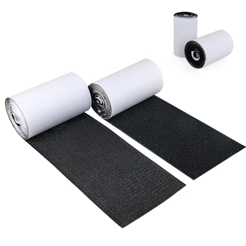 Image of BOMEI PACK Hook and Loop Tape Strips 4.5Inch x 6.5Ft Heavy Duty Hook and Loop Tape with Adhesive, Adhesive Backed Fastener Roll, Prevents Sofa Cushions from Sliding, Keeps Carpet in Place