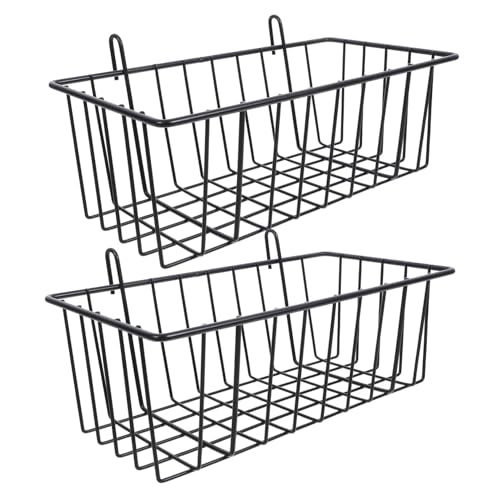 Cabilock 2pcs Wire Hanging Baskets for Wall Storage Versatile Grid Wall Baskets for Accessories Kitchen Organization and Garage Tool Management