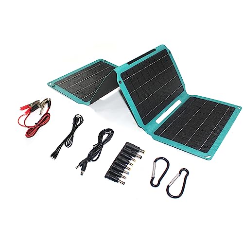 36W Solpanel Vikbar Solpanel ETFE Monokristallin Solpanelsladdare, bärbar solladdare med -typ C, DC, USB, 3 utgångar för camping eller vandring, kamera, 12V batteri, mobiltelefon, bärbar dator