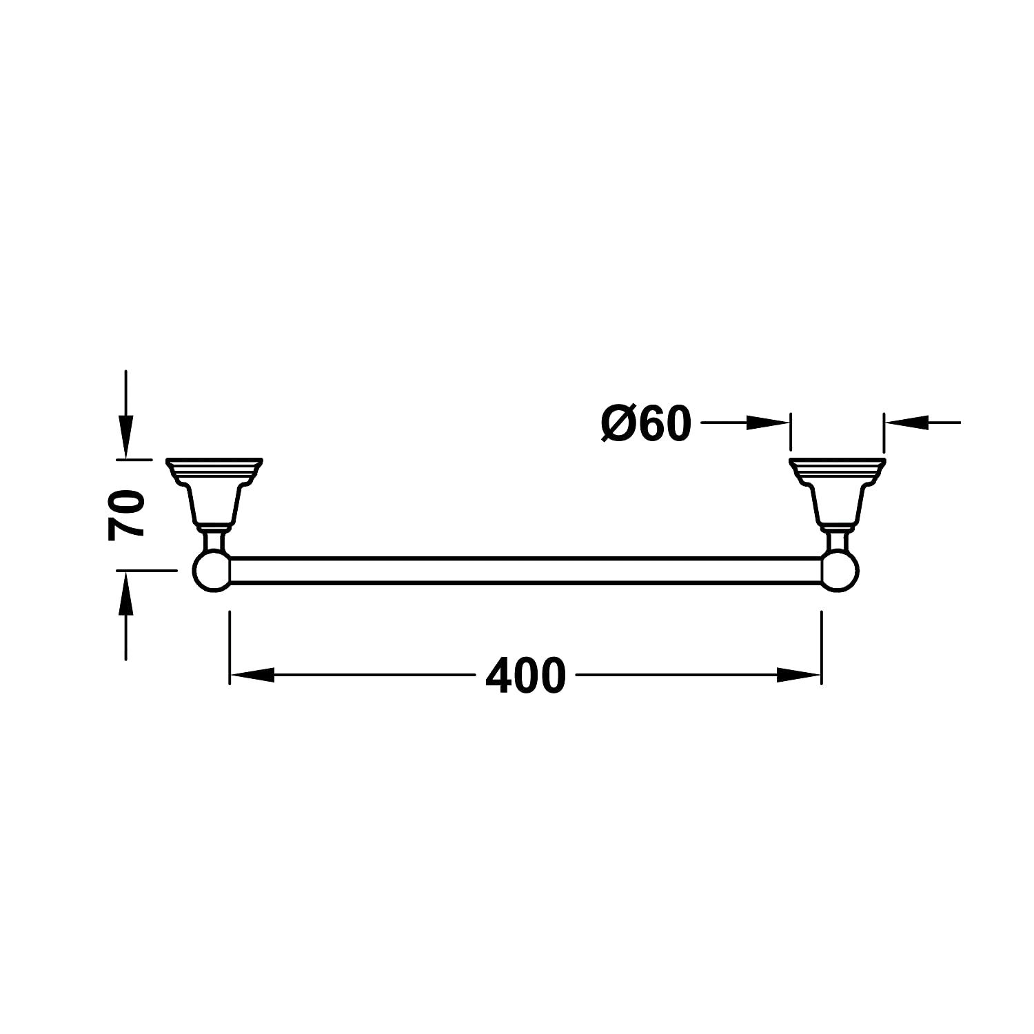 Porte-Serviettes 400 mm - Laiton Antique Mat