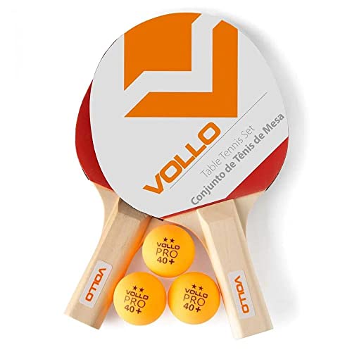 Kit Tênis de Mesa 2 Raq. 3 Bolas Vollo Sports