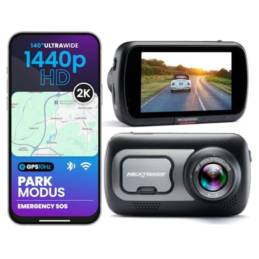 Nextbase 522GW – Autokamera Dashcam Auto - Full 1440p/30fps HD Aufzeichnung - Nachtsicht WiFi Polarisationsfilter Integriert SOS-Notruffunktion 140° Weitwinkel GPS Bluetooth Parküberwachung G-Sensor