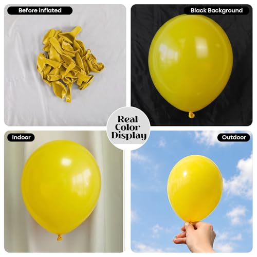 Image of Togvu Yellow Balloons, 50Pack 5 Inch Small Mini Matte Yellow Latex Party Balloons for Tropical Aloha Luau Summer Birthday Wedding Baby Shower Sunflower Easter Bee Party Decorations Supplies
