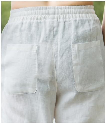 Men's Drawstring Pants Elastic Waist Casual Summer Linen Pant Breathable Loose Jogger Yoga Pants4