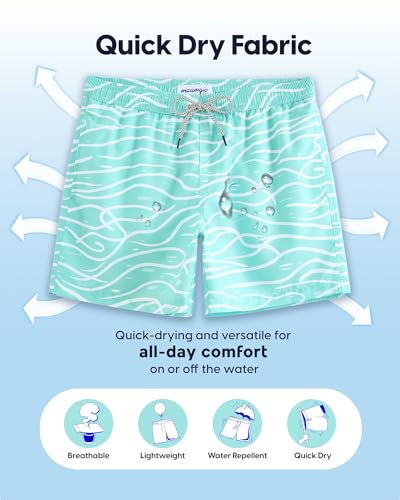 Image of maamgic Mens Swim Trunks 5 Inch with Mesh Lining, Quick Dry Mens Bathing Suit, Swim Shorts for Swimming and Beach