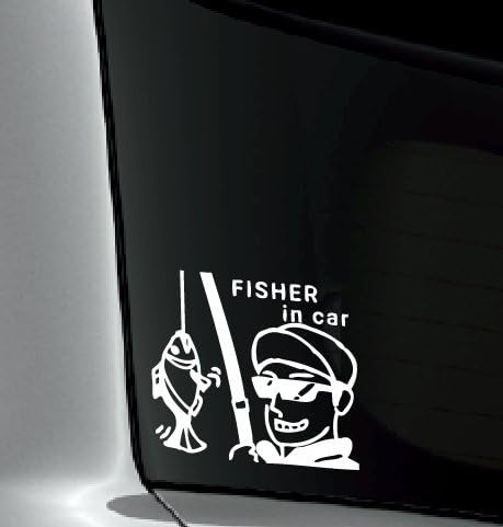 Amazon Fisher In Car 釣り フィッシング 防水 車両okカッティングステッカー Ykk811 Fic2w 白 ステッカー デカール 車 バイク Amazon Fisher In Car 釣り フィッシング 防水 車両okカッティングステッカー Ykk811 Fic2w 白 ステッカー デカール 車 バイク