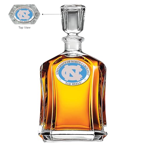Image of Heritage Pewter North Carolina Capitol Decanter | 24 OZ Whiskey Decanter for Liquor with Airtight Stopper | Expertly Crafted Pewter Glass
