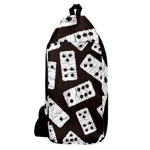 Sac à dos à bandoulière pour vos sorties urbaines avec imprimé cartes de jeu Domino
