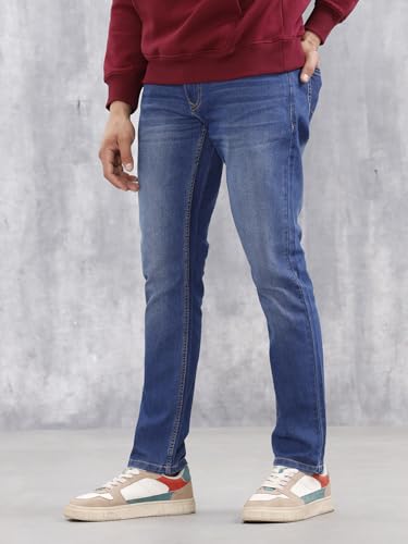 Image of WROGN Men's Cotton Stretch Jeans | Solid | Slim Fit