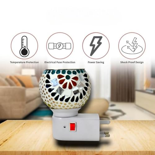 Image of Ceramic Kapoor Dani for Home | Night Lamp, Electric Camphor Burner, Camphor Diffuser, Aroma Incense Burner, Home Accessories, Gift, Electric Dhoop Dani for Office (Set of 1 Ceramic)