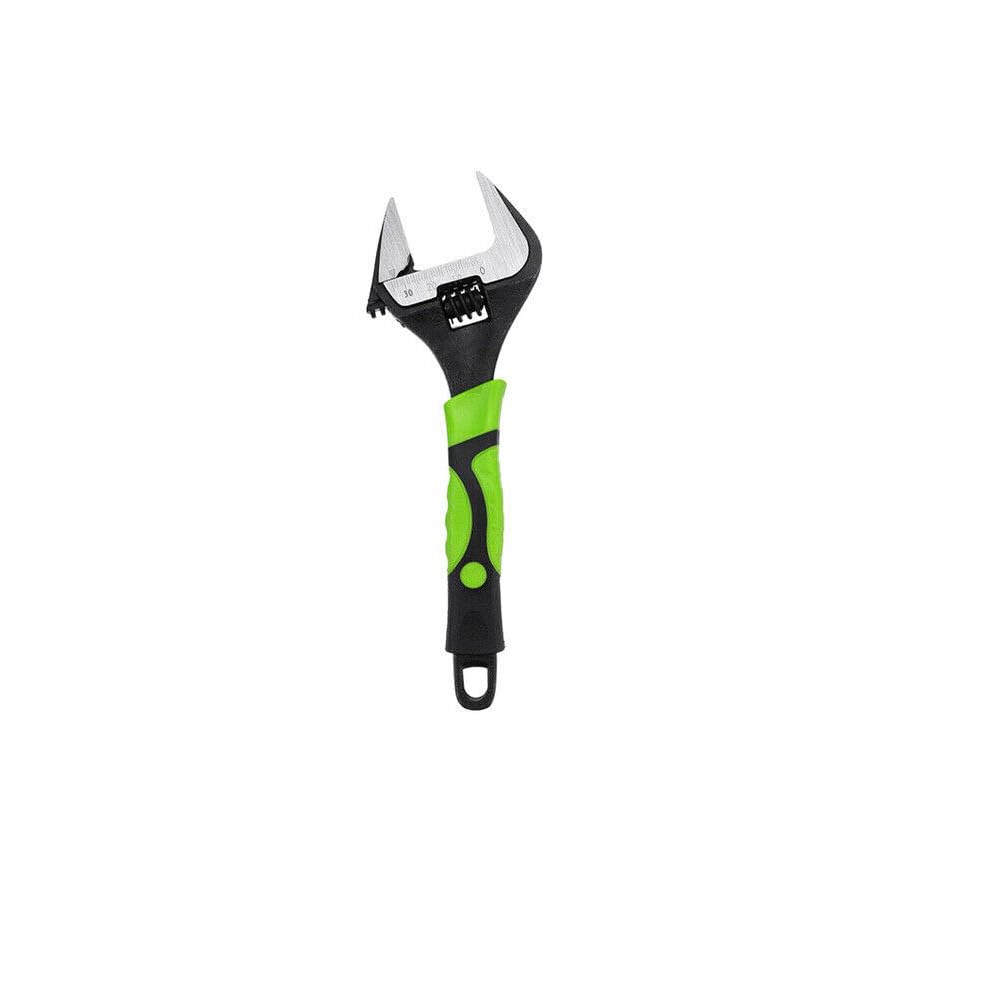 Ebilun Black Adjustable Extra Wide Jaw Wrench 6" 8" 10" 12" Heavy Duty 0-60Mm Opening Spanner (8" Fit 0-35Mm)