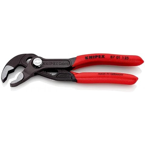 KNIPEX 87 01 125 SB Cobra Plastic Coated Water Bomb Pliers Non-Slip Grey Late 125mm (Self Service Cardstock/Blister) Cover