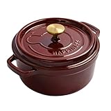 [Cocotte en Fonte Polyvalente avec Couvercle]: Cette cocotte en fonte émaillée de 3,5 litres est l'outil ultime pour toutes vos préparations culinaires. Idéale comme pot en fonte fiable pour frire, saisir, braiser, bouillir et rôtir, elle prend en charge toutes les méthodes de cuisson avec aisance. L'exceptionnelle rétention de chaleur de cet ustensile de cuisine en fonte assure une cuisson uniforme et un développement optimal des saveurs, la rendant parfaite pour tout, des ragoûts copieux à la fabrication de pain artisanal.