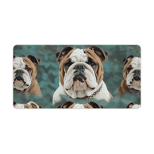 Mouse pad grande blanco con base antideslizante y borde cosido miniatura 1