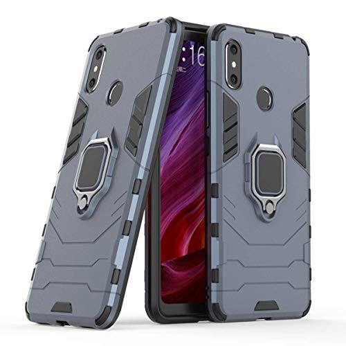LuluMain Kompatibel mit Xiaomi Mi Max 3 Hülle, Ring Ständer Magnetischer Handyhalter Auto Hülleme Schutzhülle Hülle für Xiaomi Mi Max3 (Navy Blau)