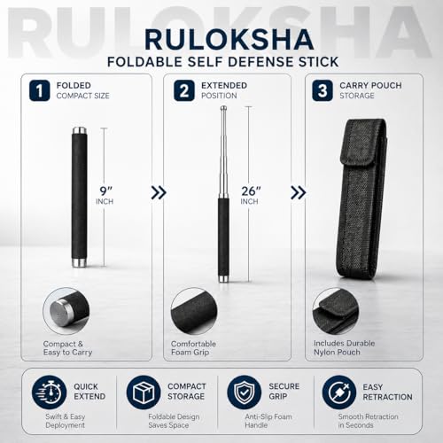 Image of Foldable Extendable Pointer Stick - Premium Stainless Steel Wand with Anti-Slip Grip, Comfortable Grip & Hiking Stick, Extendable Compact Storage & Easy Carry (Pack - 1)