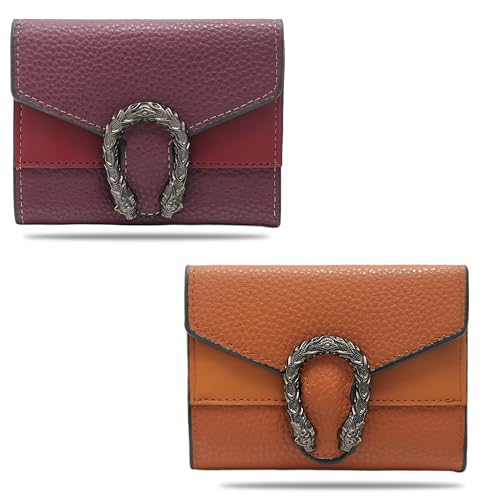Image of Kraptick Women s Wallet Stylish Compact Purse Clutch with Card & Coin Holder Debit Card Organizer, Travel Wallet & Money Organizer for Women with 8 Card Slots (Purple & Brown) (Combo of 2)