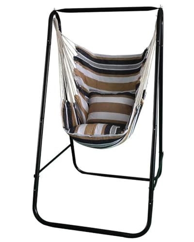 Hammock Chair with Stand,Hammock Chair Stand with Hanging Swing C...