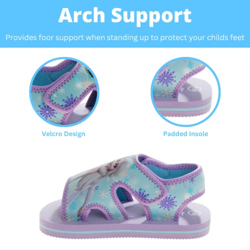 Disney Girls' Frozen Sandals - Adjustable Strap Summer Sports Sandals (Toddler/Little Kid)3