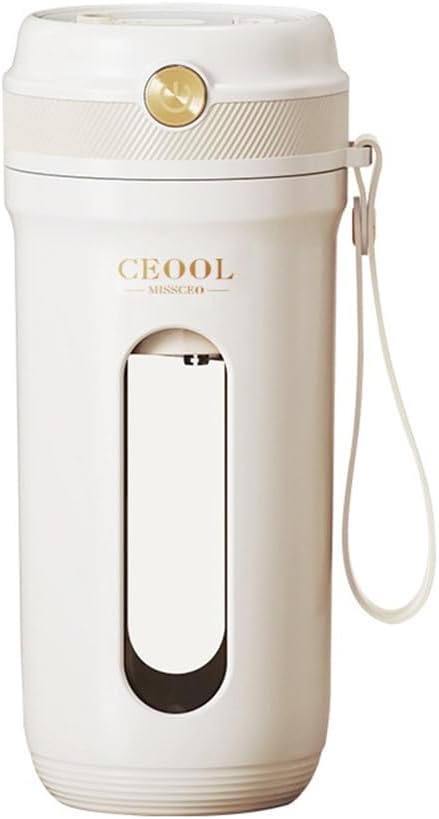 Portable juice blender, smoothie maker with built-in cup, personal blender, travel cup, rechargeable, multi-function ten-blade small juicer with straw, white