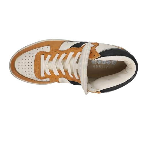 Diadora Mens Mi Basket Used High Sneakers Shoes Casual - Orange, White4